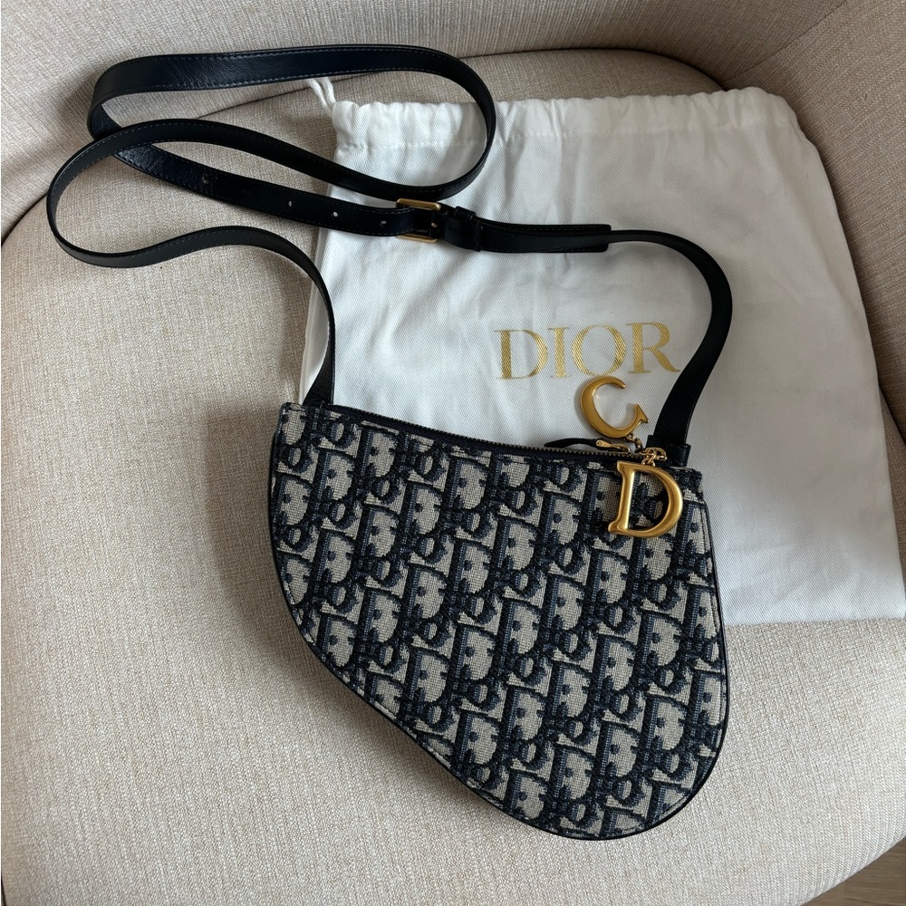 SOLD Dior Oblique Triple Zip Saddle Crossbody